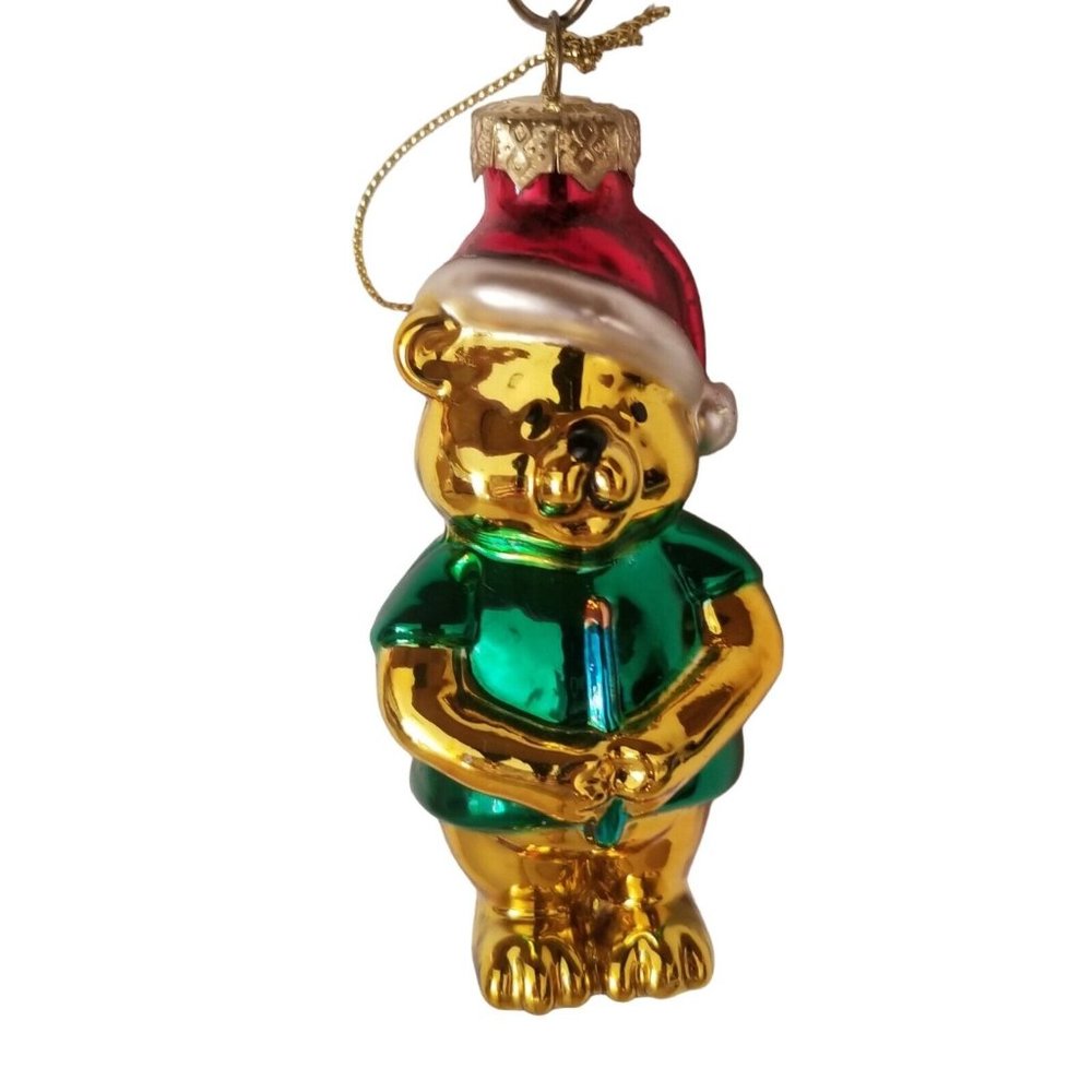 Christmas Ornament Glass Teddy Bear with Candle Thomas Pacconi Museum Series '03